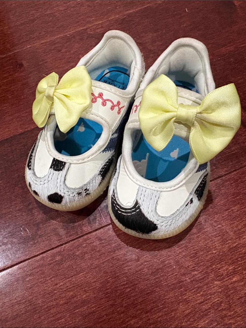 adidas White and Black Baby Bow Mary Jane Shoes
